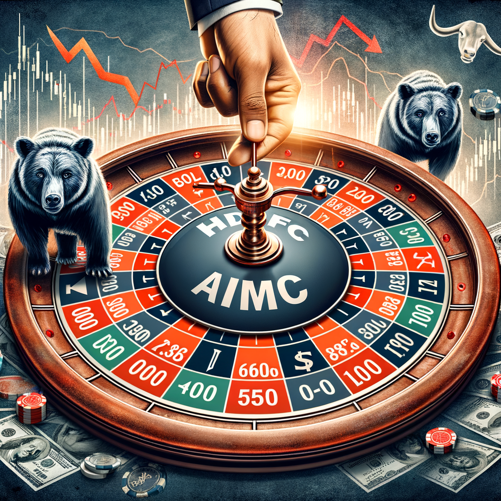 HDFC AMC's financial performance and market resilience illustrated with a roulette symbolizing investment strategies.