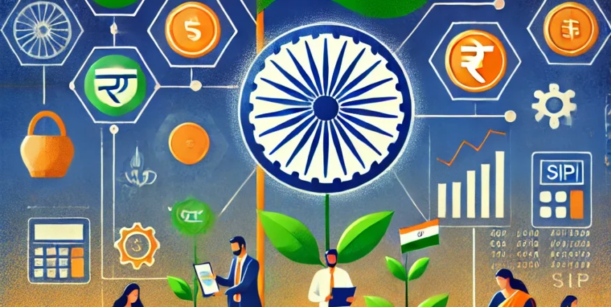 Illustration depicting SEBI's groundbreaking Rs 250 SIP initiative for mutual funds in India, promoting financial inclusion and accessibility.